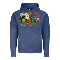 Vintage Denim christmas  teacher Vintage Hoodie - MaliasSmallBusiness