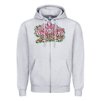 Heather Grey warriors wear pink breast cancer Zipper Hoodie - CowGirlArtShop