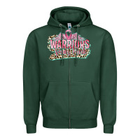 Sports Green warriors wear pink breast cancer Zipper Hoodie - CowGirlArtShop
