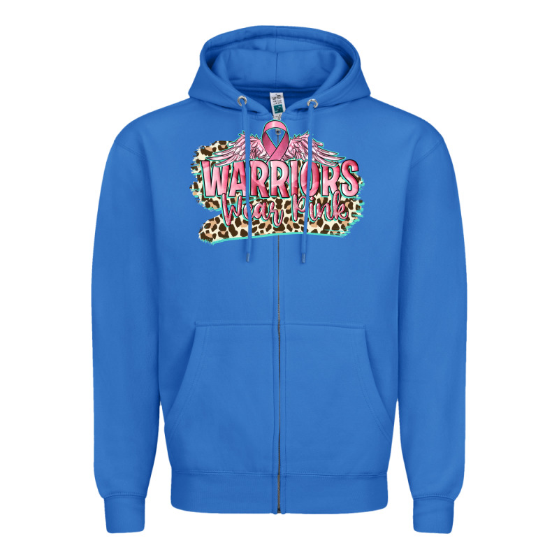 Warriors Wear Pink Breast Cancer Zipper Hoodie by CowGirlArtShop | Teevron