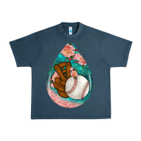 Midnight Navy baseball and western roses teardrop  3 Urban Heavy Tee - BundleAndBundleShop