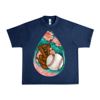 Navy baseball and western roses teardrop  3 Urban Heavy Tee - BundleAndBundleShop