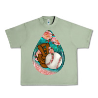 Oil Green baseball and western roses teardrop  3 Urban Heavy Tee - BundleAndBundleShop