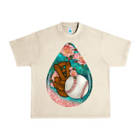 Sandshell baseball and western roses teardrop  3 Urban Heavy Tee - BundleAndBundleShop