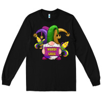 Black mardi gras gnomes fleur de lis Long Sleeve Tee - RanaPortraitStore