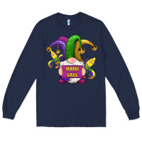 Navy mardi gras gnomes fleur de lis Long Sleeve Tee - RanaPortraitStore