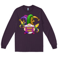Plum mardi gras gnomes fleur de lis Long Sleeve Tee - RanaPortraitStore