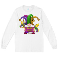 White mardi gras gnomes fleur de lis Long Sleeve Tee - RanaPortraitStore