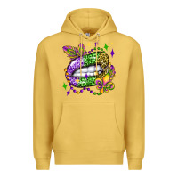 Antique Gold mardi gras lip olivia Premium Hoodie - OliviaCreatesArt