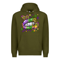 Army Green mardi gras lip olivia Premium Hoodie - OliviaCreatesArt