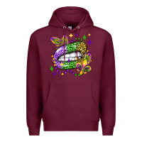 Burgundy mardi gras lip olivia Premium Hoodie - OliviaCreatesArt