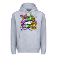 Heather Grey mardi gras lip olivia Premium Hoodie - OliviaCreatesArt