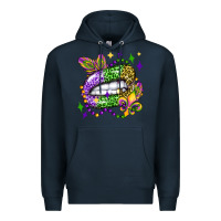 Mardi Gras Lip Olivia Premium Hoodie | Teevron