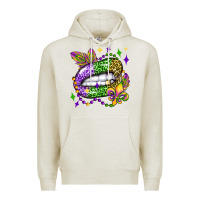 Oatmeal Heather mardi gras lip olivia Premium Hoodie - OliviaCreatesArt