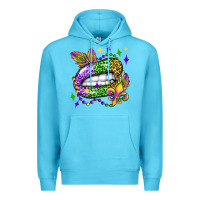 Ocean Blue mardi gras lip olivia Premium Hoodie - OliviaCreatesArt