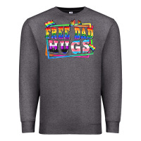 Charcoal Heather Free dad hugs pride Premium Sweatshirt - FaDigitalArtStudio