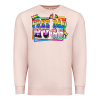 Pale Pink Free dad hugs pride Premium Sweatshirt - FaDigitalArtStudio