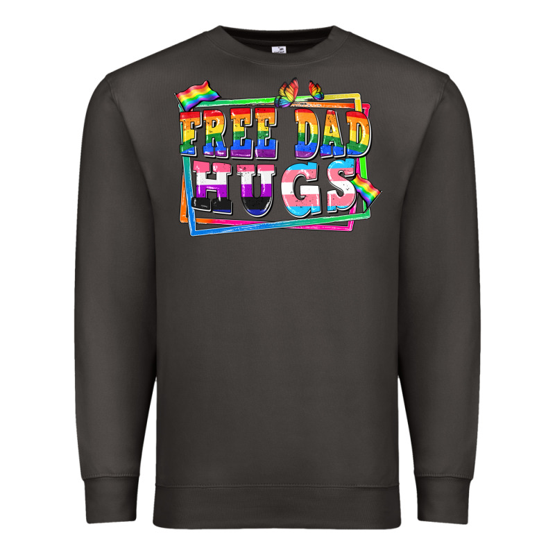 Free Dad Hugs Pride Premium Sweatshirt by FaDigitalArtStudio | Teevron