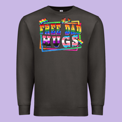 Free Dad Hugs Pride Premium Sweatshirt Designed By Fadigitalartstudio