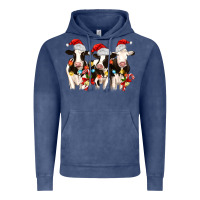 Vintage Denim christmas three cows Vintage Hoodie - MaliasSmallBusiness
