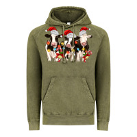 Vintage Olive christmas three cows Vintage Hoodie - MaliasSmallBusiness