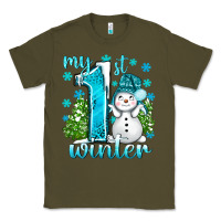 Army Green My 1 St Winter With Cute Snowman Classic Tee - BundleAndBundleShop