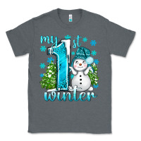 Charcoal Heather My 1 St Winter With Cute Snowman Classic Tee - BundleAndBundleShop