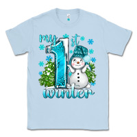 Dusty Blue My 1 St Winter With Cute Snowman Classic Tee - BundleAndBundleShop