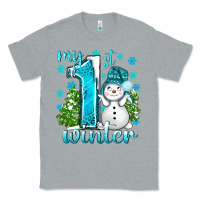 Heather Grey My 1 St Winter With Cute Snowman Classic Tee - BundleAndBundleShop