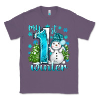 Lavender My 1 St Winter With Cute Snowman Classic Tee - BundleAndBundleShop