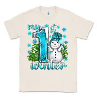 Natural My 1 St Winter With Cute Snowman Classic Tee - BundleAndBundleShop
