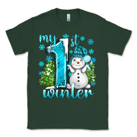Sports Green My 1 St Winter With Cute Snowman Classic Tee - BundleAndBundleShop