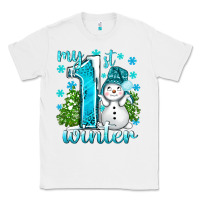 White My 1 St Winter With Cute Snowman Classic Tee - BundleAndBundleShop
