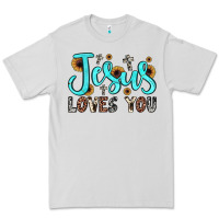 Dove Grey jesus loves you Premium Tee - JahusDesignShop