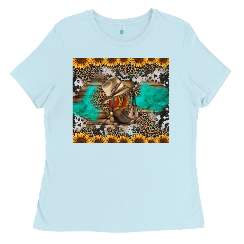 Western Boots And Sunflowers Tumbler Ladies Tee by Jasminsmagicworld | Teevron