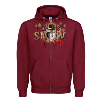 Burgundy im snow cute Zipper Hoodie - CowGirlArtShop
