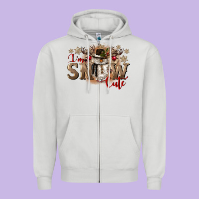 Im Snow Cute Zipper Hoodie Designed By Cowgirlartshop