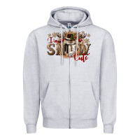 Heather Grey im snow cute Zipper Hoodie - CowGirlArtShop