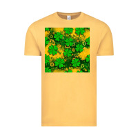 Vintage Mustard St. Patricks clover pattern digital paper Vintage Tee - BundleAndBundleShop