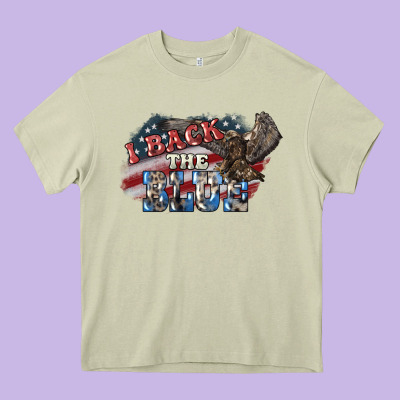 I Back The Blue Eagle Heavy Core Tee Designed By Nancycooperartshop