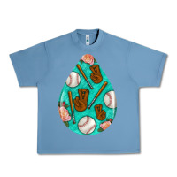 Pebble Blue baseball and western roses teardrop  5 Urban Heavy Tee - BundleAndBundleShop