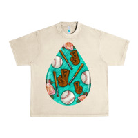 Sandshell baseball and western roses teardrop  5 Urban Heavy Tee - BundleAndBundleShop
