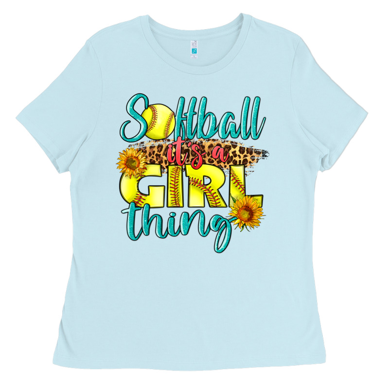 Softball It's A Girl Thing Ladies Tee by LillyAllenDesigns | Teevron