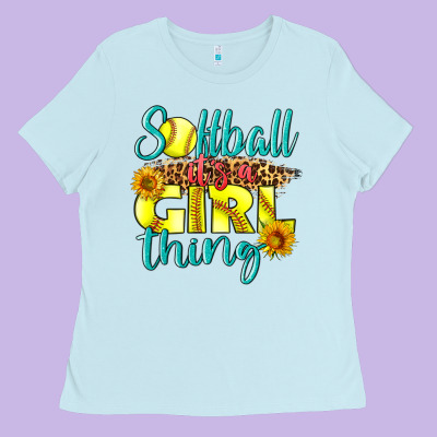 Softball It's A Girl Thing Ladies Tee Designed By Lillyallendesigns