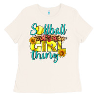 Bone softball it's a girl thing Ladies Tee - LillyAllenDesigns