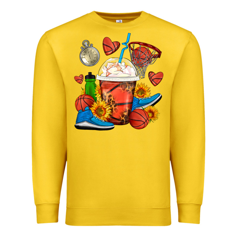 Basketball Frappe Coffee Premium Sweatshirt by FaDigitalArtStudio | Teevron