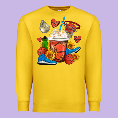Basketball Frappe Coffee Premium Sweatshirt Designed By Fadigitalartstudio