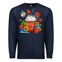 Navy Basketball Frappe Coffee Premium Sweatshirt - FaDigitalArtStudio