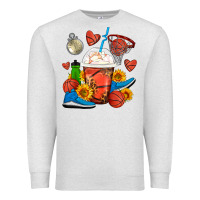 Oatmeal Heather Basketball Frappe Coffee Premium Sweatshirt - FaDigitalArtStudio