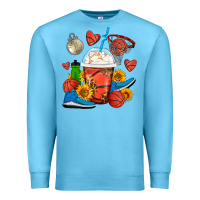 Ocean Blue Basketball Frappe Coffee Premium Sweatshirt - FaDigitalArtStudio